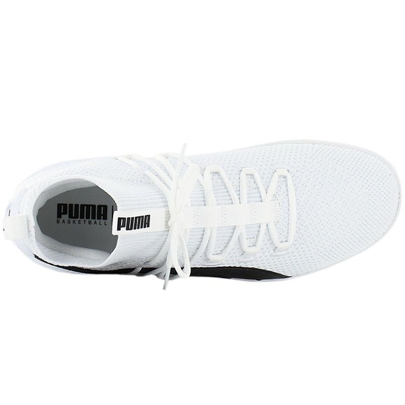 Puma Clyde Court GW Jr Running Shoes Knit Sneakers White Black Size 6.5 - Picture 6 of 14